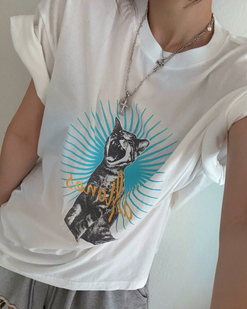 Moran Women - Korean Women Fashion - #momslook - Meow Pig Short Sleeve Tee - 7