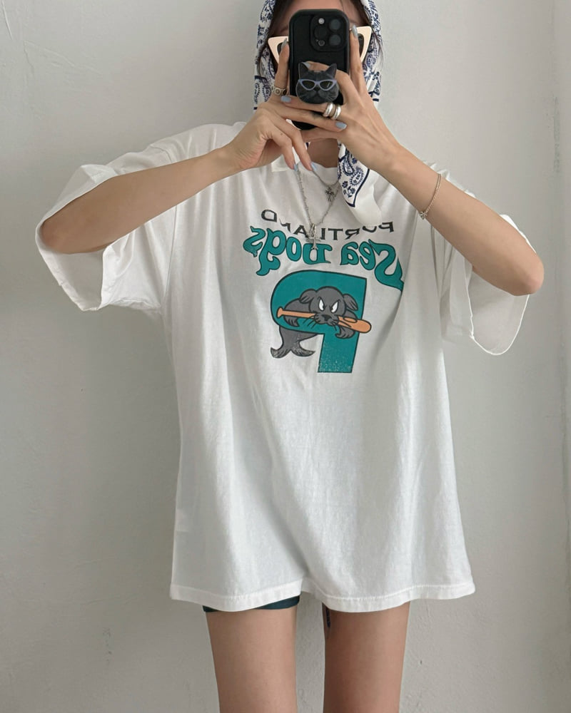 Moran Women - Korean Women Fashion - #momslook - Seal Pig Short Sleeve Tee - 12