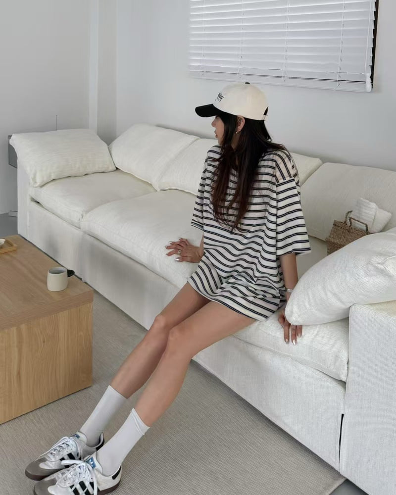 Moran Women - Korean Women Fashion - #momslook - Leon Stripe Tee - 10