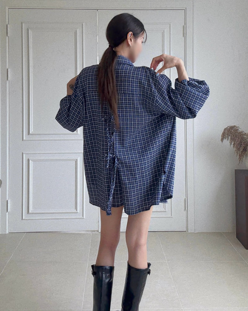 Moran Women - Korean Women Fashion - #womensfashion - From String Check Shirt - 12