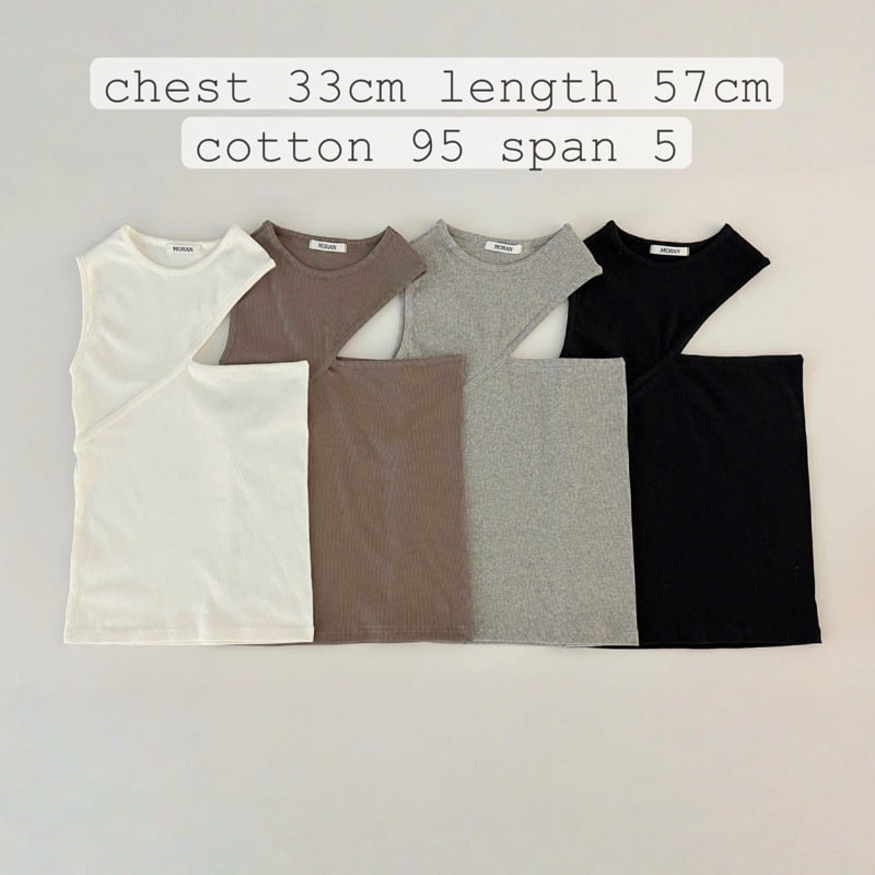 Moran Women - Korean Women Fashion - #womensfashion - One Shoulder Ribbed Sleeveless