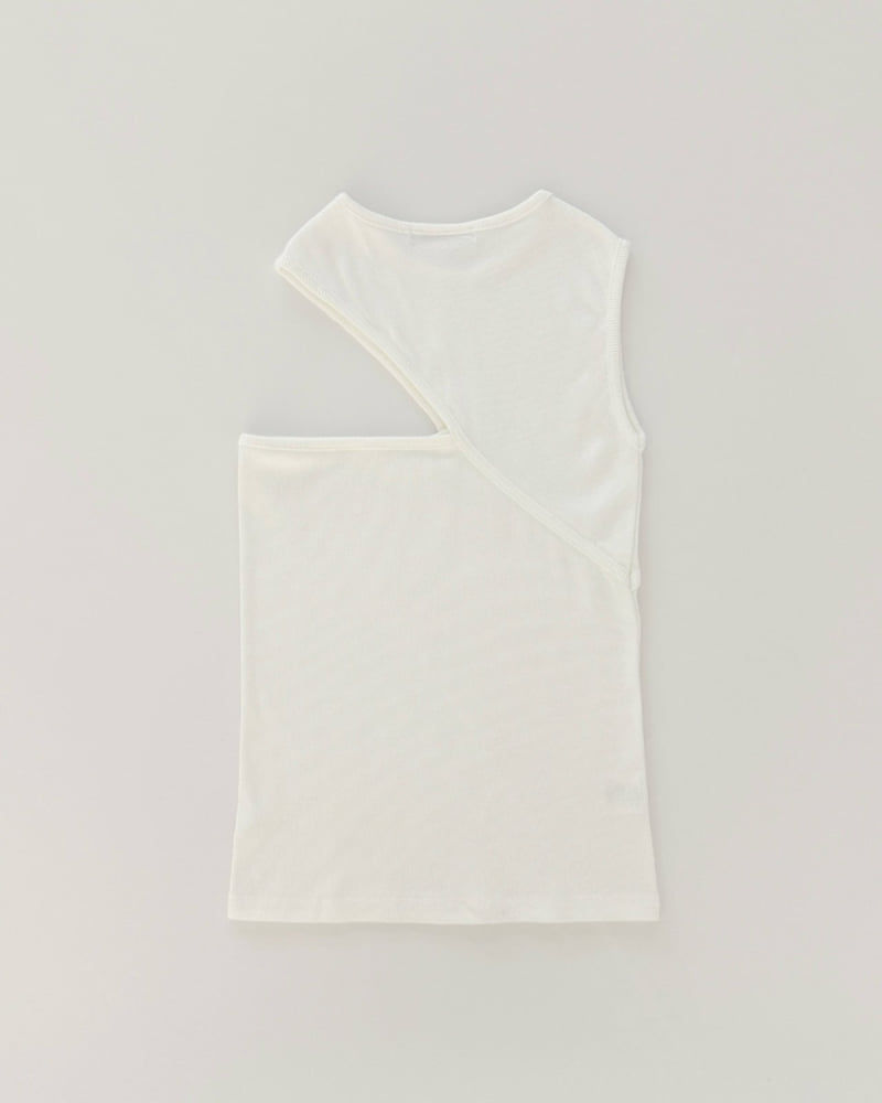 Moran Women - Korean Women Fashion - #womensfashion - One Shoulder Ribbed Sleeveless - 3