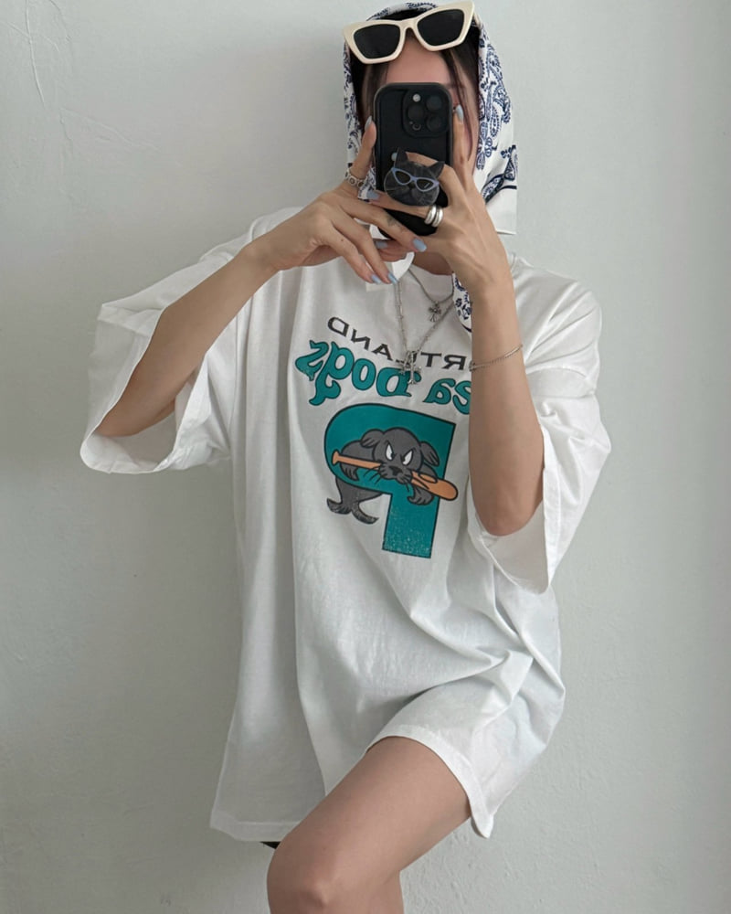 Moran Women - Korean Women Fashion - #womensfashion - Seal Pig Short Sleeve Tee - 11