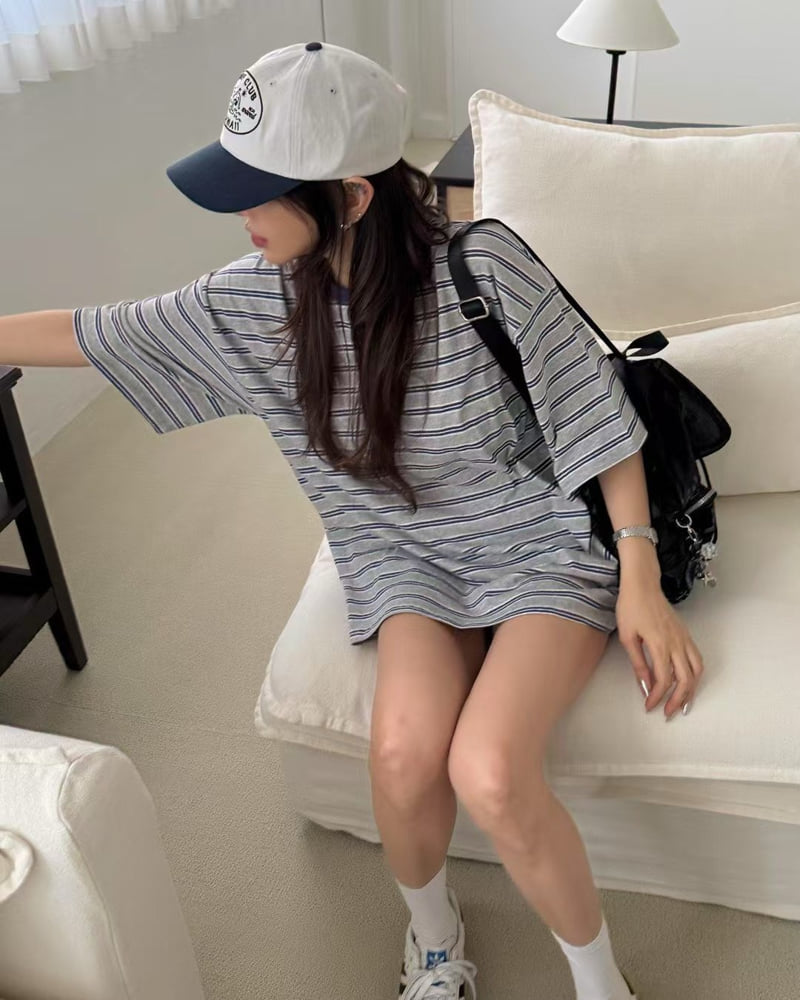 Moran Women - Korean Women Fashion - #womensfashion - Leon Stripe Tee - 7