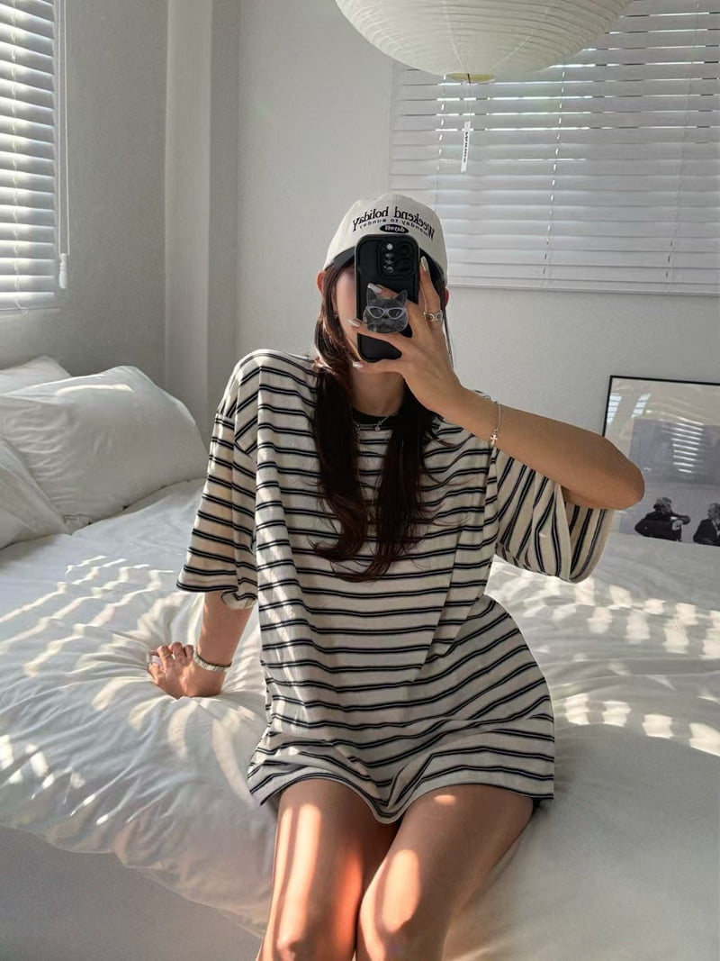 Moran Women - Korean Women Fashion - #womensfashion - Leon Stripe Tee - 9