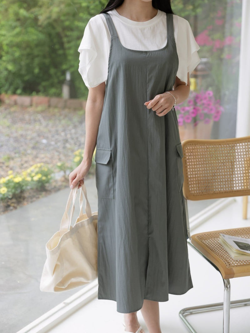 Mu - Korean Women Fashion - #momslook - Roll One-piece