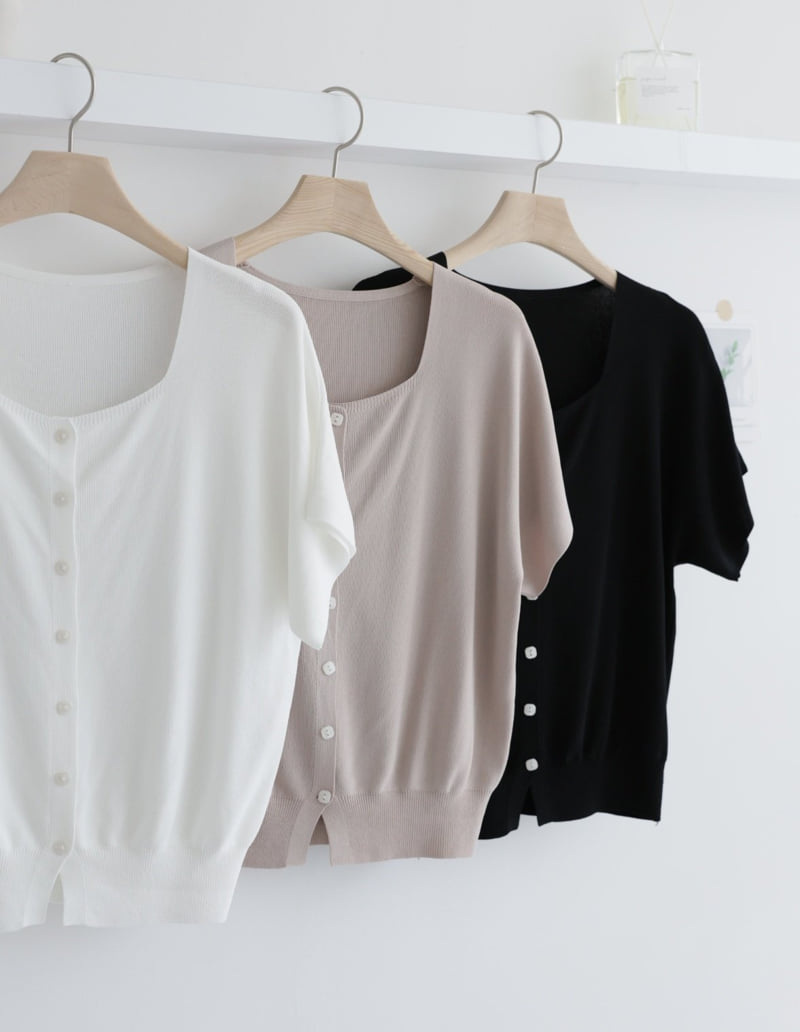 Mu - Korean Women Fashion - #momslook - Sara Cool Short Sleeve Knit - 2