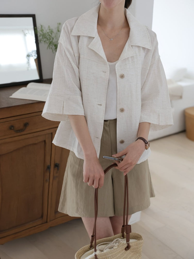 Mu - Korean Women Fashion - #momslook - Mot Linen Jacket Shirt