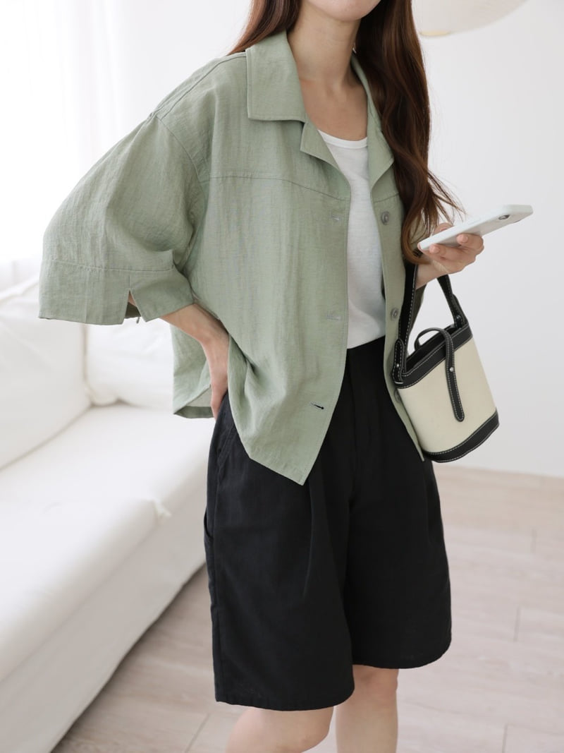 Mu - Korean Women Fashion - #momslook - Mot Linen Jacket Shirt - 3