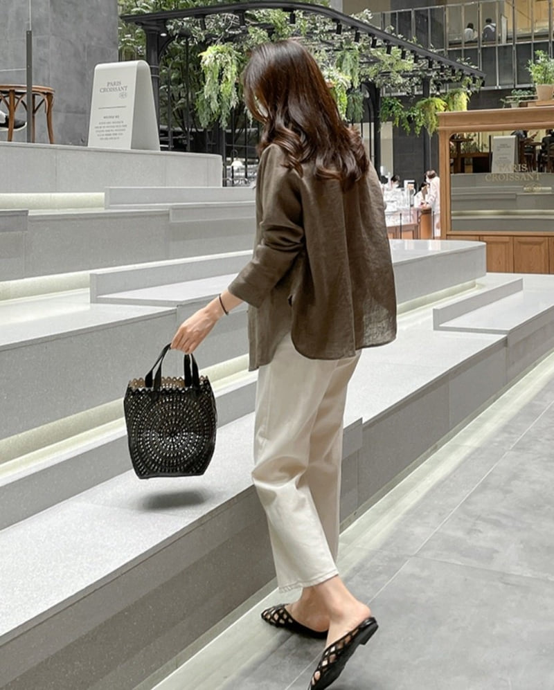 Mu - Korean Women Fashion - #momslook - Linen Shawl Cardigan Jacket - 3