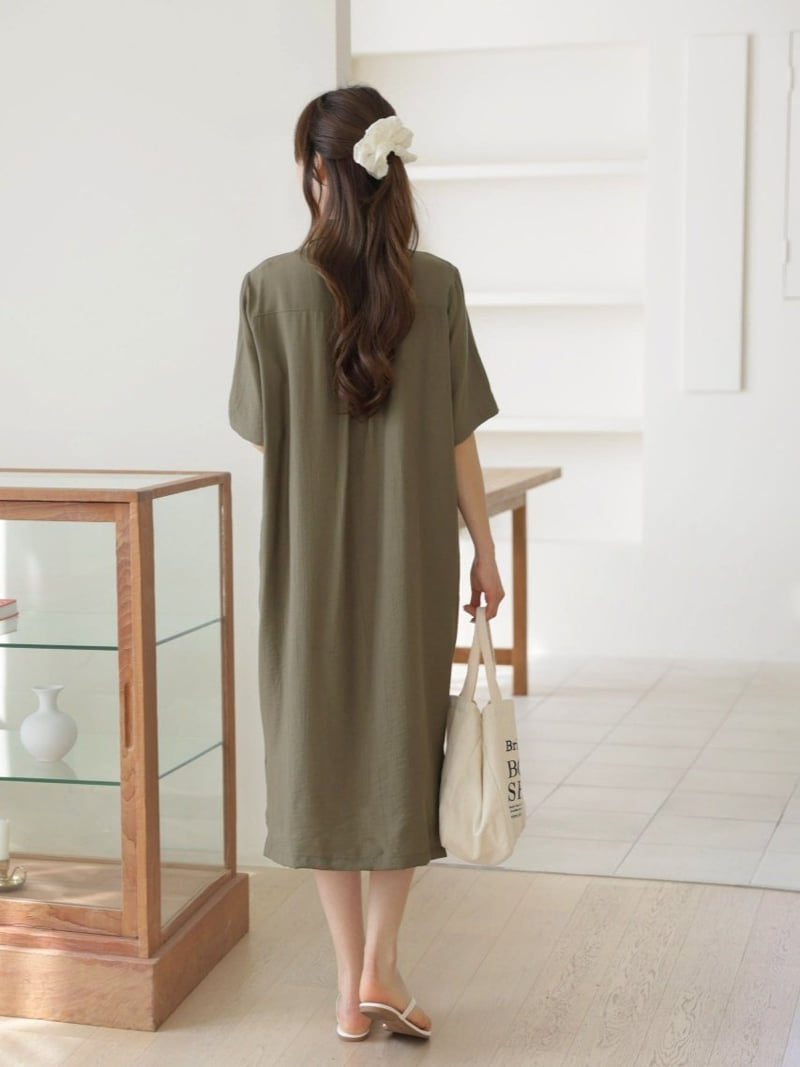 Mu - Korean Women Fashion - #momslook - Half-open Linen One-piece - 3