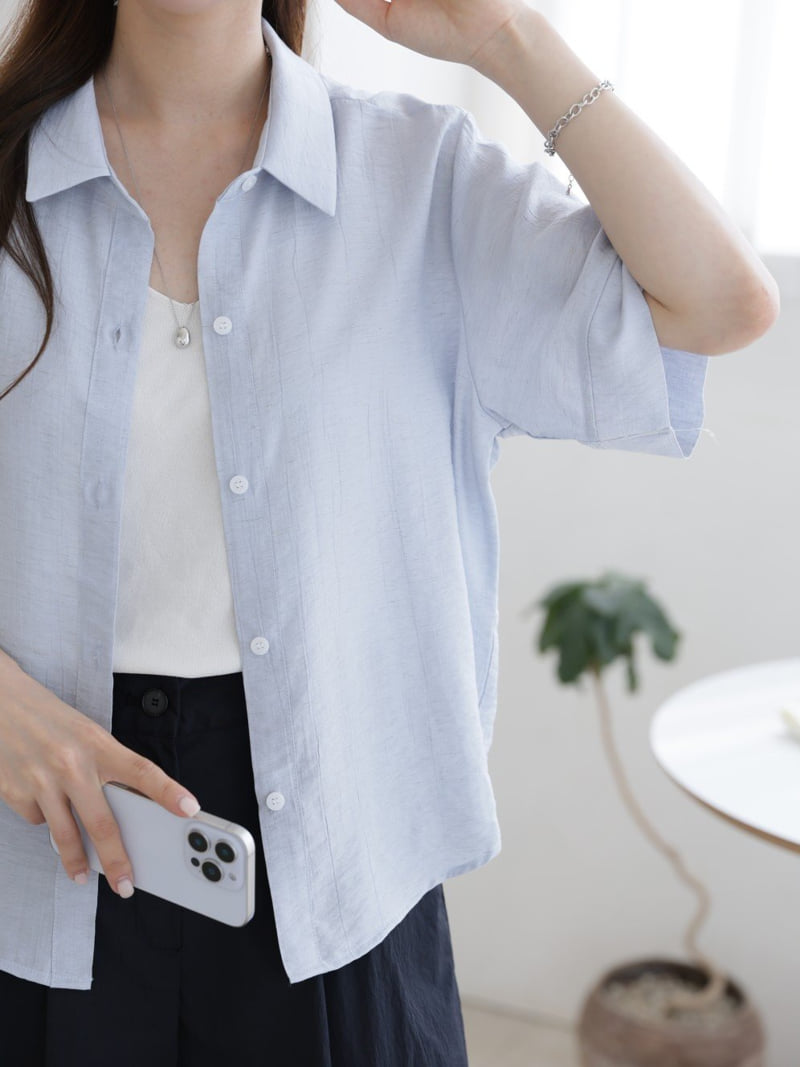 Mu - Korean Women Fashion - #momslook - Bee Linen Blouse Shirt - 12