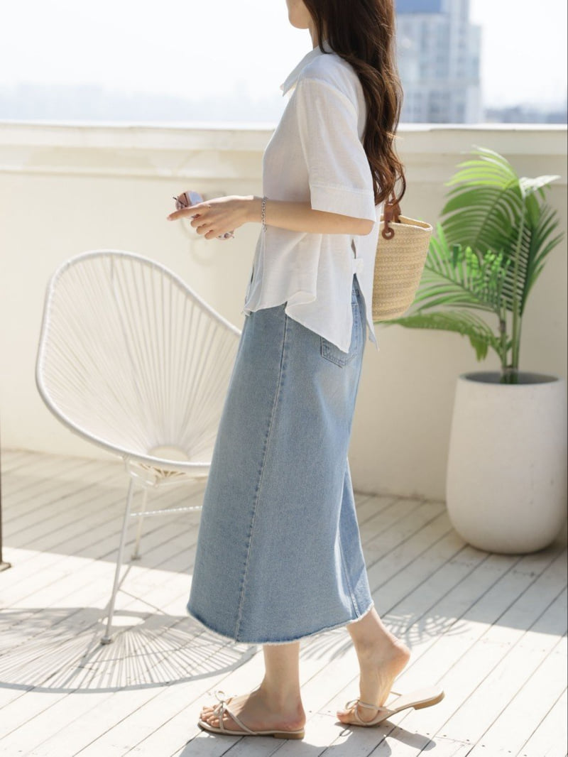 Mu - Korean Women Fashion - #momslook - Bee Linen Blouse Shirt - 6