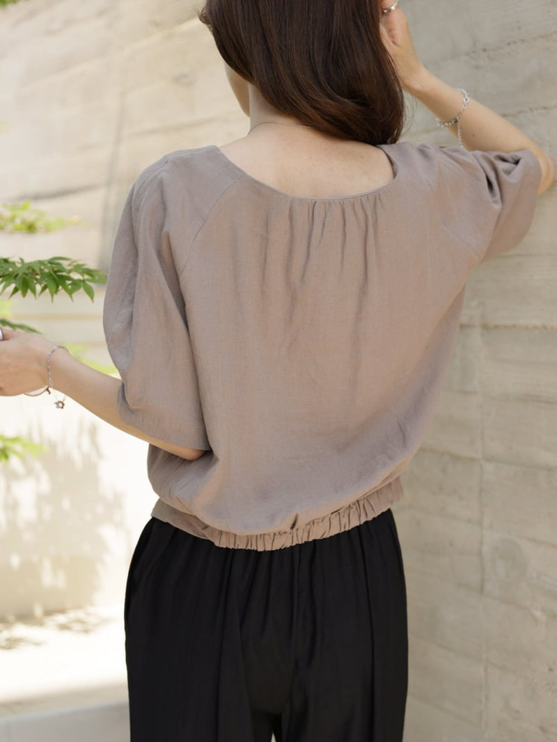 Mu - Korean Women Fashion - #momslook - Illang Linen Blouse - 2