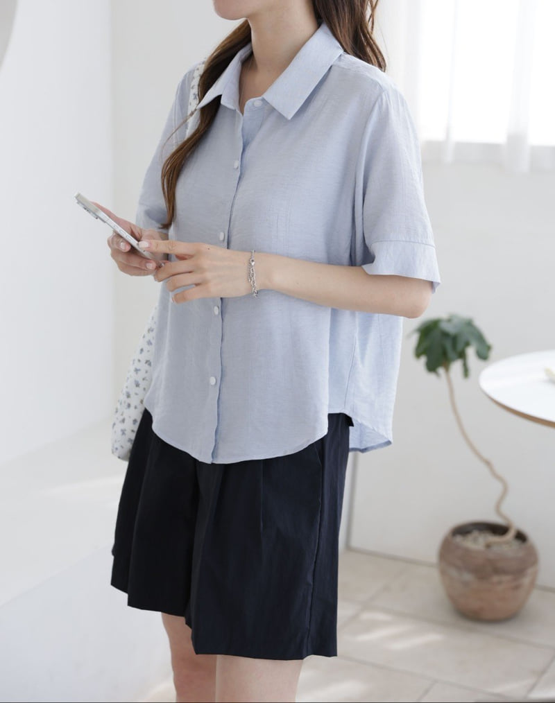 Mu - Korean Women Fashion - #shopsmall - Bee Linen Blouse Shirt - 3