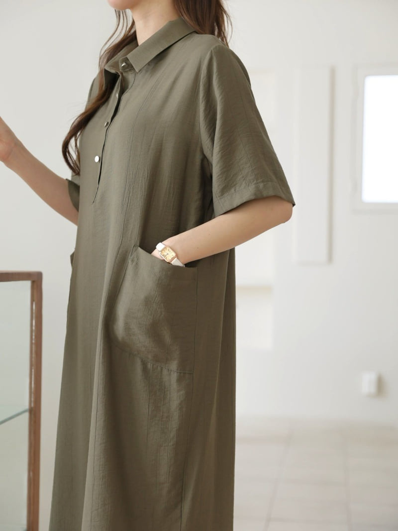 Mu - Korean Women Fashion - #thatsdarling - Half-open Linen One-piece - 11