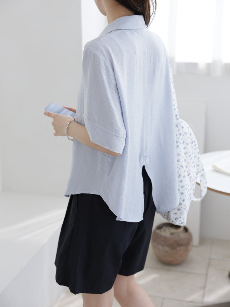 Mu - Korean Women Fashion - #shopsmall - Bee Linen Blouse Shirt - 4