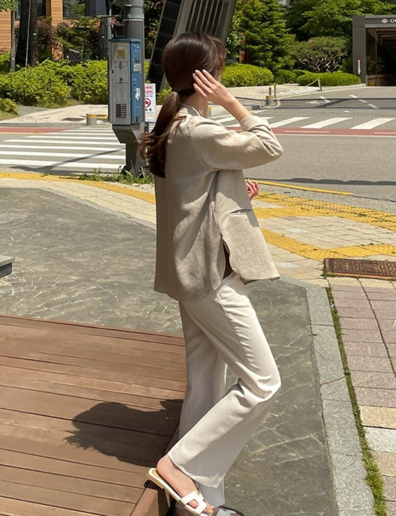 Mu - Korean Women Fashion - #vintageinspired - Linen Shawl Cardigan Jacket - 6