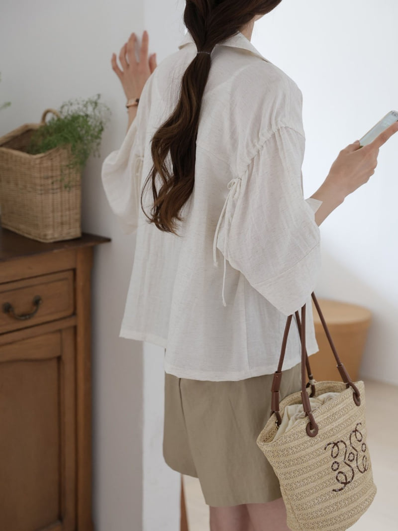 Mu - Korean Women Fashion - #vintagekidsstyle - Mot Linen Jacket Shirt - 8