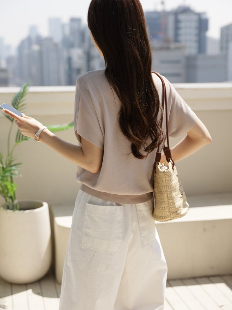 Mu - Korean Women Fashion - #womensfashion - Sara Cool Short Sleeve Knit - 11