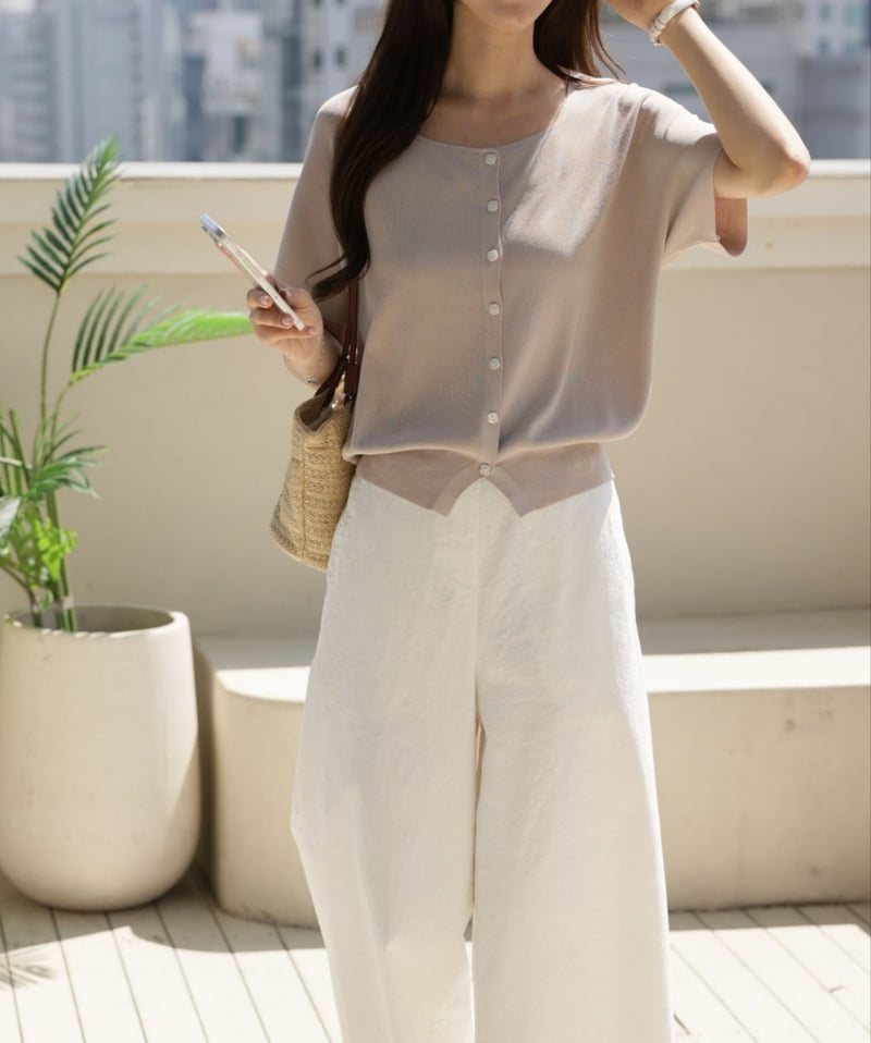 Mu - Korean Women Fashion - #womensfashion - Sara Cool Short Sleeve Knit - 3