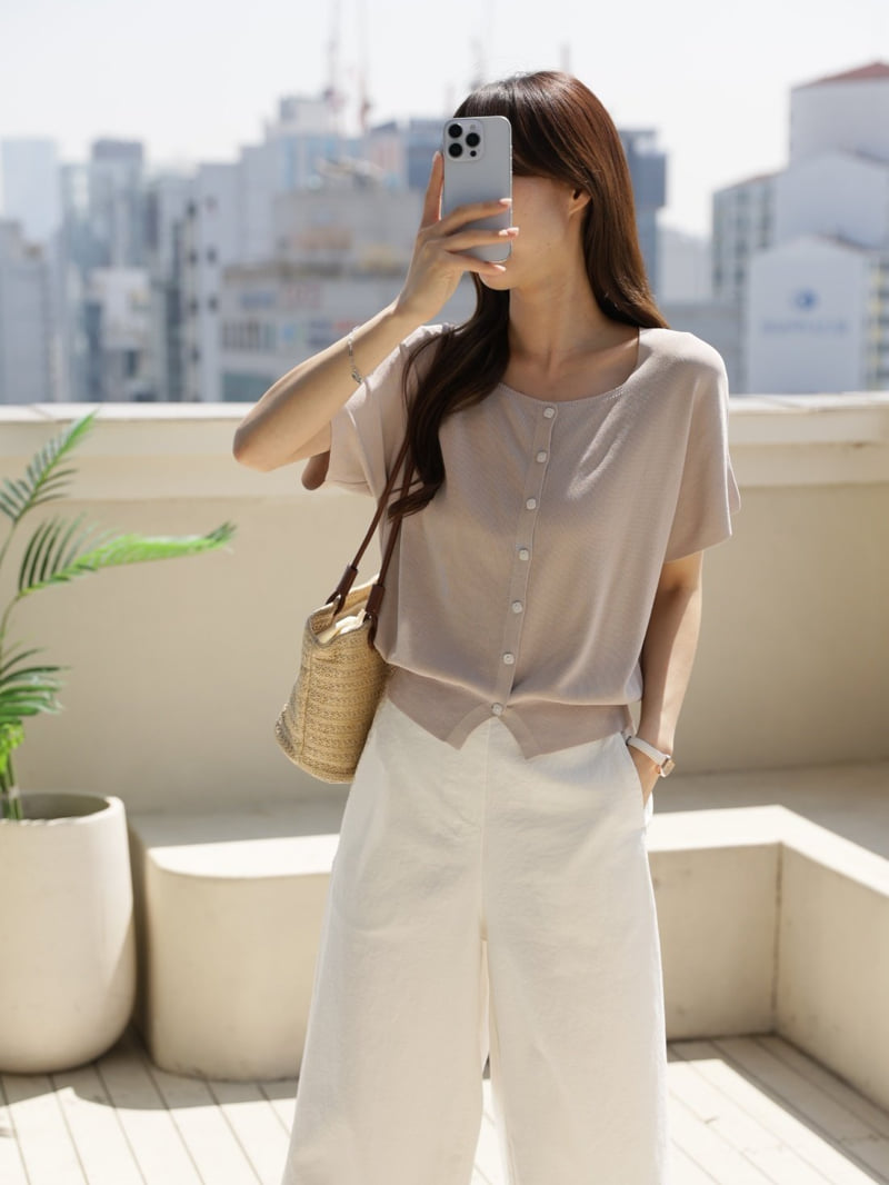 Mu - Korean Women Fashion - #womensfashion - Sara Cool Short Sleeve Knit - 9