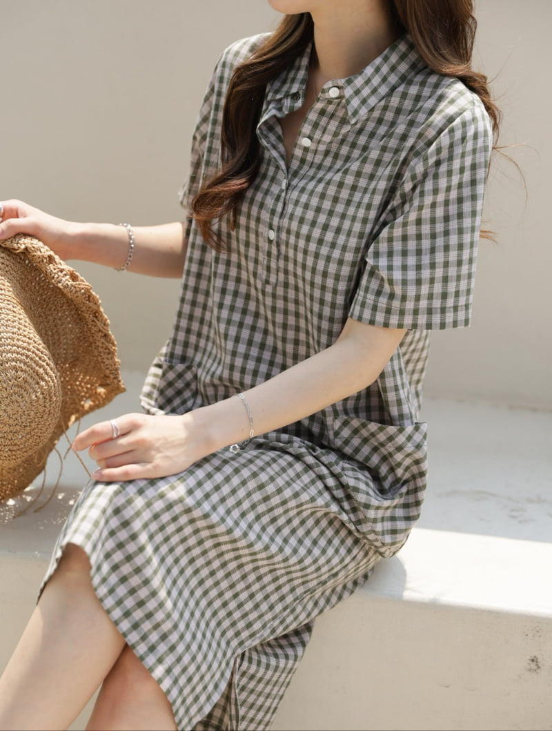 Mu - Korean Women Fashion - #womensfashion - Tory Check One-piece - 2