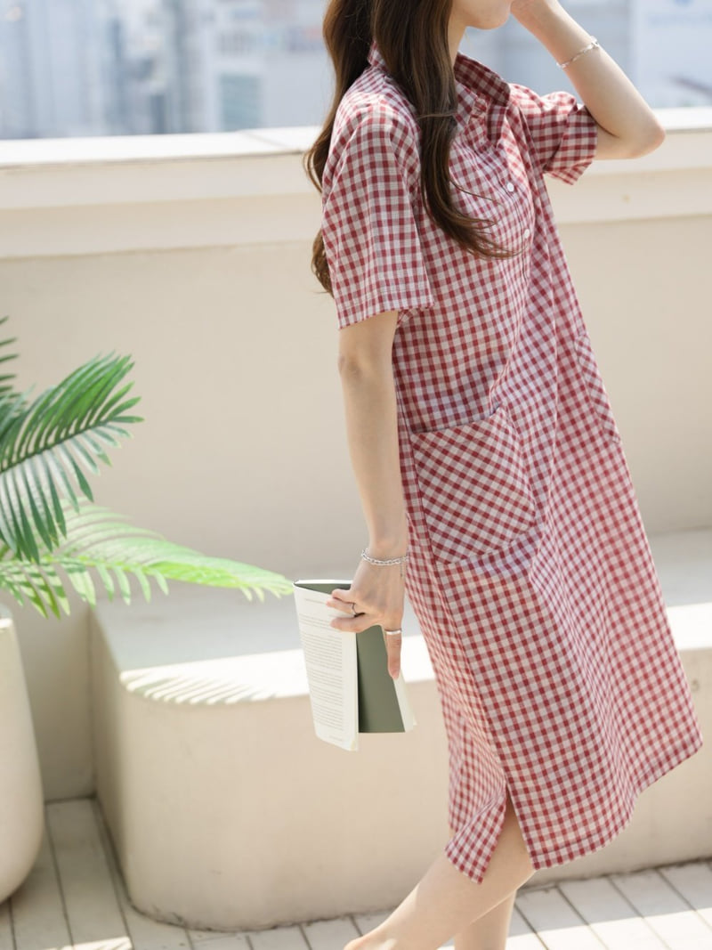 Mu - Korean Women Fashion - #womensfashion - Tory Check One-piece - 6