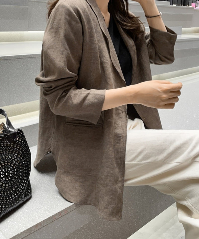 Mu - Korean Women Fashion - #womensfashion - Linen Shawl Cardigan Jacket