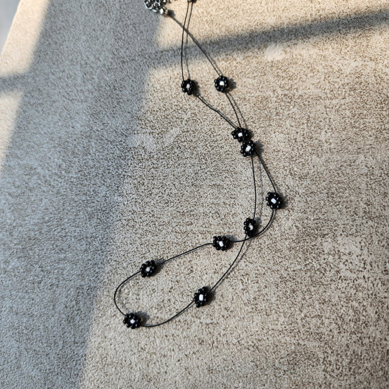Newerly - Korean Women Fashion - #momslook - Miyuki Beads Flower Necklace - 6