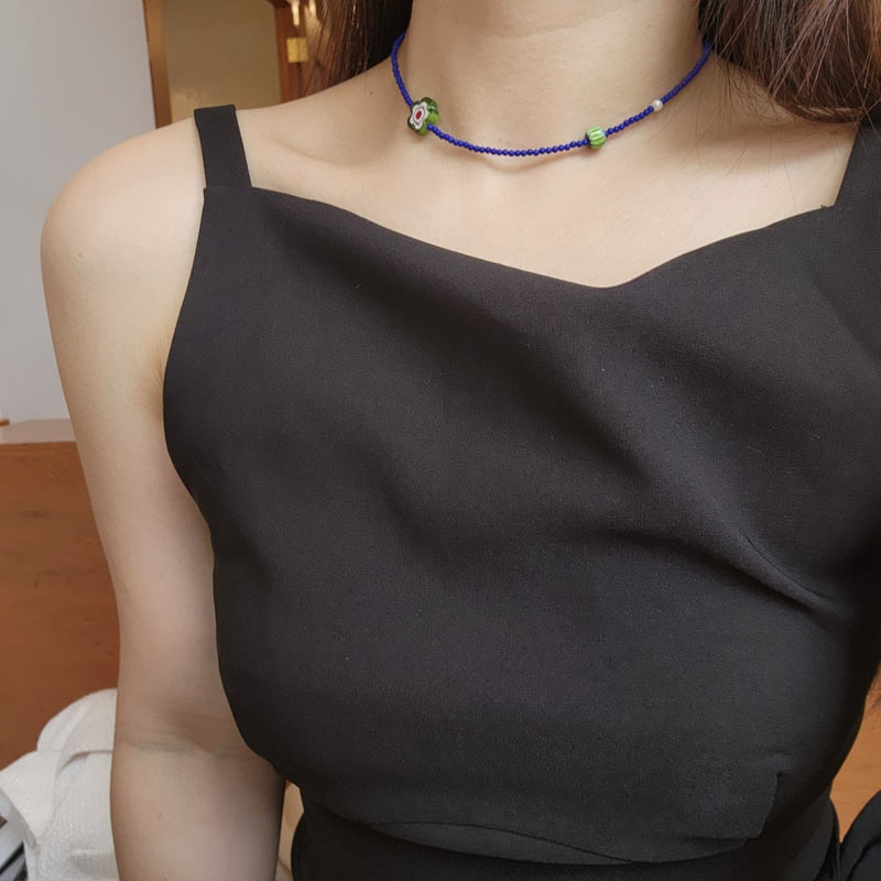 Newerly - Korean Women Fashion - #thelittlethings - Flower Stone Beaded Necklace - 4
