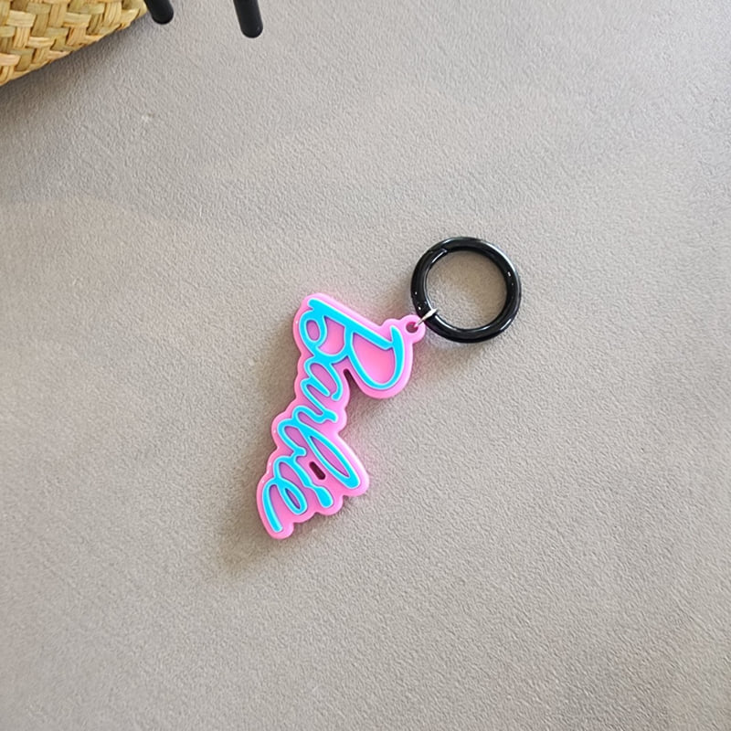 Newerly - Korean Women Fashion - #restrostyle - Two-tone Barbie Lettering Keyring - 5