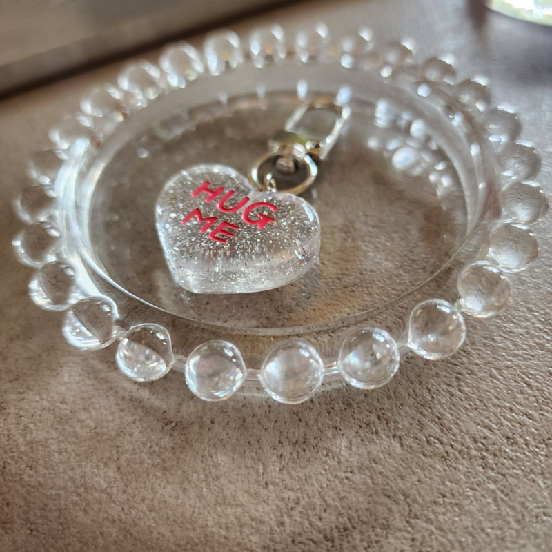 Newerly - Korean Women Fashion - #shopsmall - Pearl Heart Hug Me Mini Keyring - 2