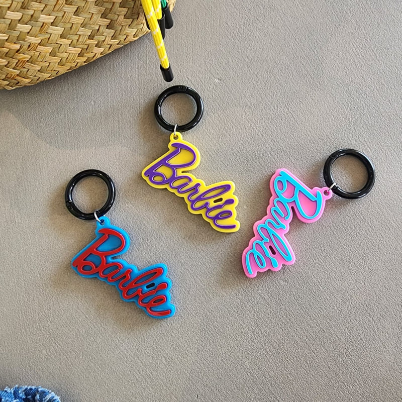 Newerly - Korean Women Fashion - #vintageinspired - Two-tone Barbie Lettering Keyring - 2