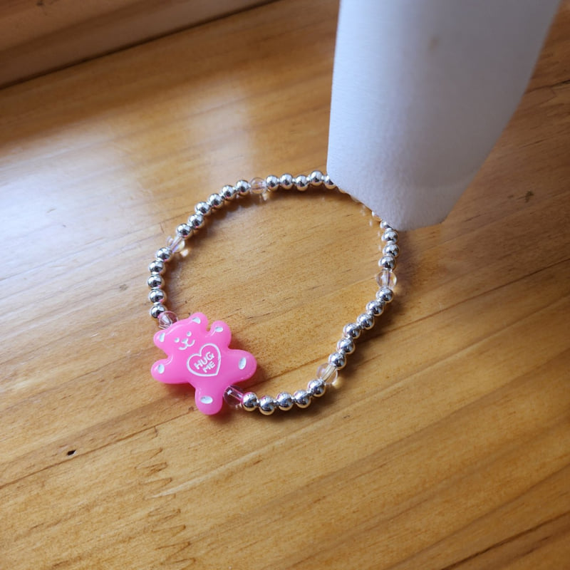 Newerly - Korean Women Fashion - #womensfashion - 92.5 Silver Big Bear Bead Bracelet - 5