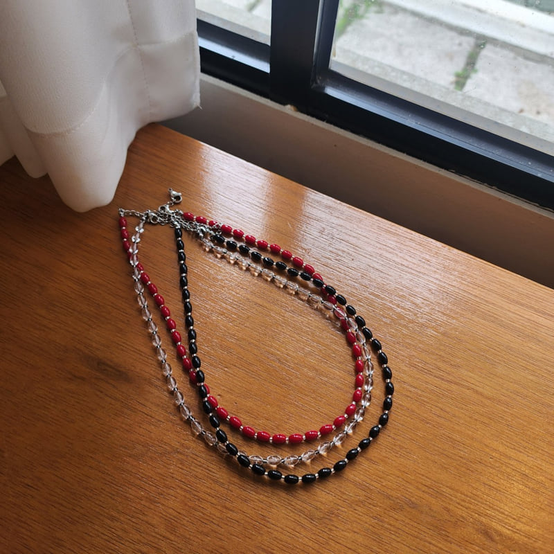 Newerly - Korean Women Fashion - #womensfashion - Oval Glass Beads Necklace - 6