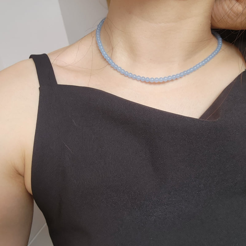 Newerly - Korean Women Fashion - #womensfashion - White Jade Beads Necklace - 7