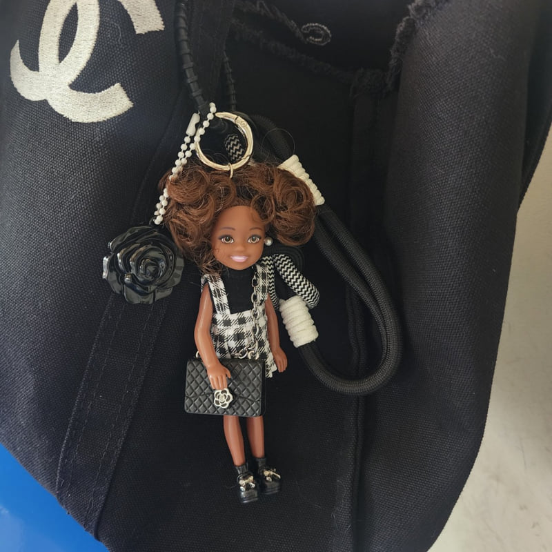 Newerly - Korean Women Fashion - #womensfashion - Black Doll Keyring Bag Charm - 2