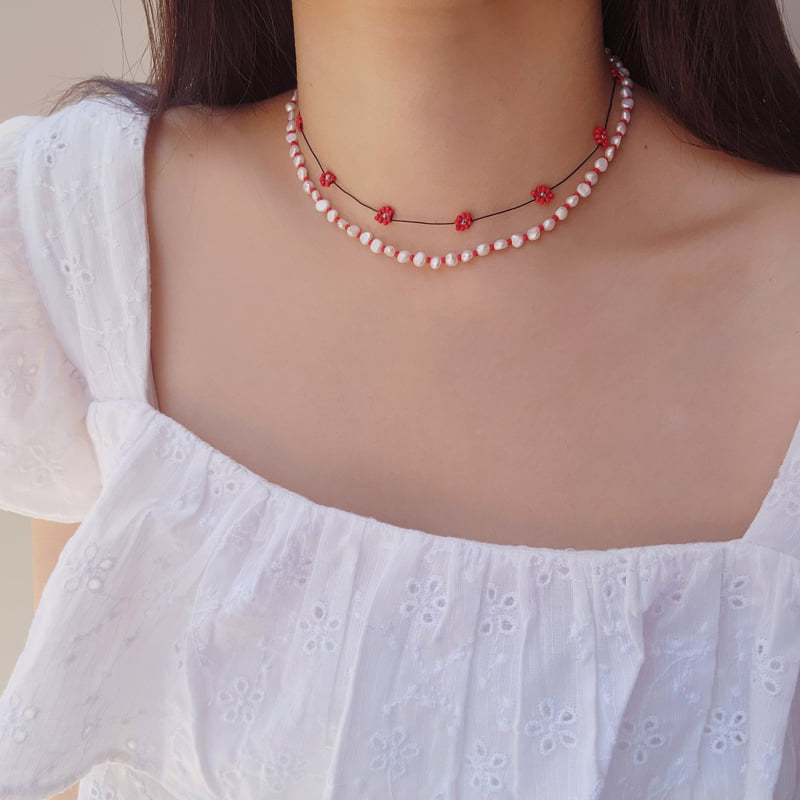 Newerly - Korean Women Fashion - #womensfashion - Miyuki Beads Flower Necklace - 3