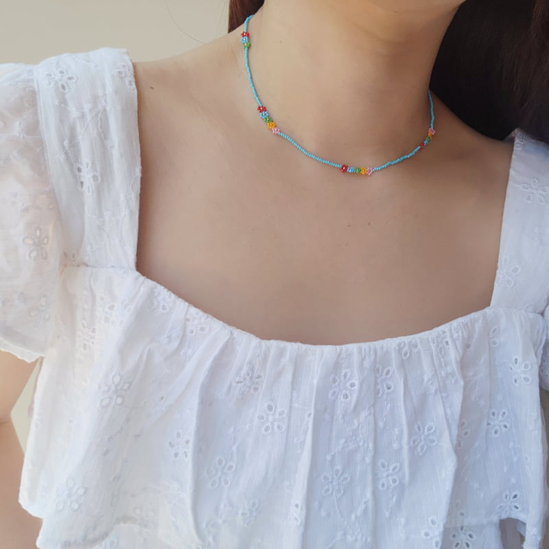 Newerly - Korean Women Fashion - #womensfashion - Petite Flower Handmade Necklace - 2