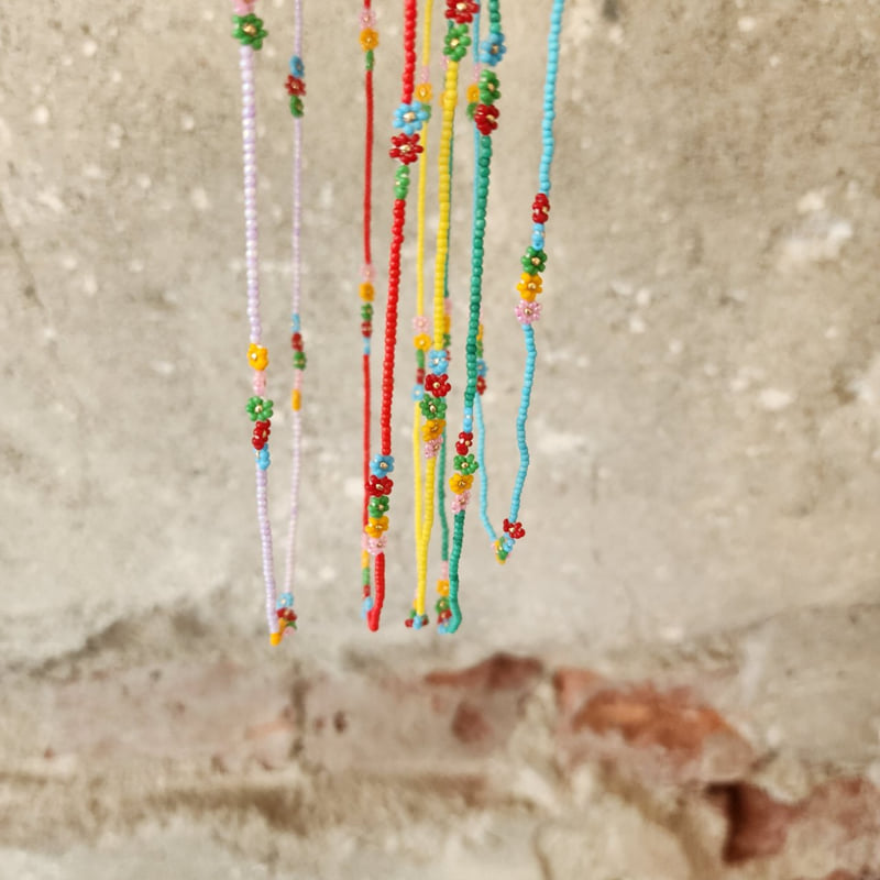 Newerly - Korean Women Fashion - #womensfashion - Petite Flower Handmade Necklace - 6