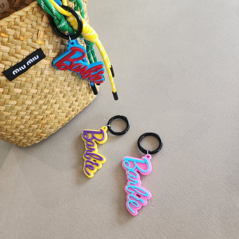 Newerly - Korean Women Fashion - #womensfashion - Two-tone Barbie Lettering Keyring