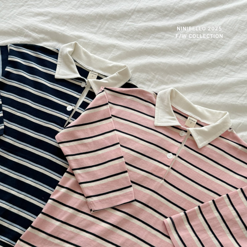 Ninibello - Korean Baby Fashion - #babyboutique - Multi Stripe Collar Tee - 3