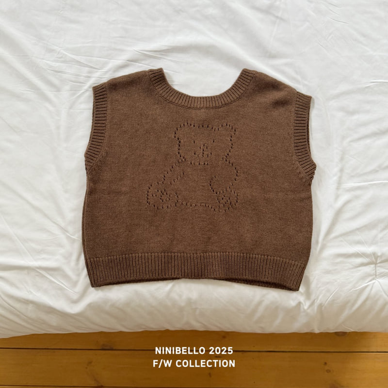 Ninibello - Korean Baby Fashion - #babyboutique - Bear Punching Knit Vest - 7