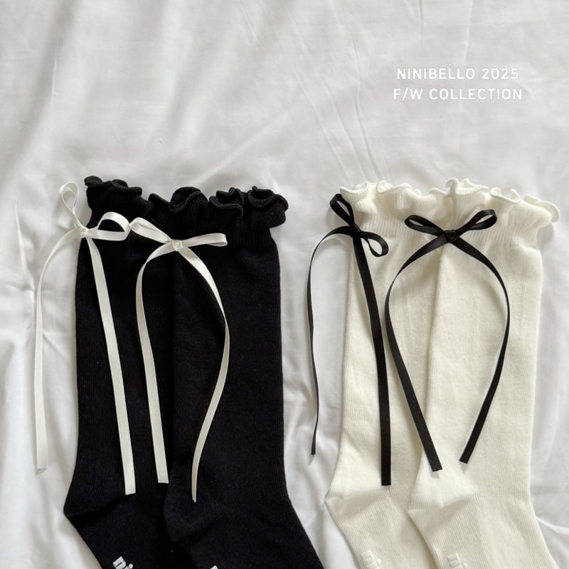 Ninibello - Korean Baby Fashion - #babyboutiqueclothing - Back Ribbon Knee Socks Set - 7