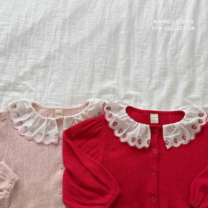 Ninibello - Korean Baby Fashion - #babyboutiqueclothing - Berry Eyelet Cardigan - 3