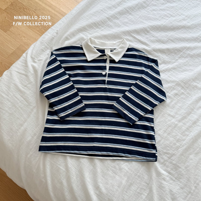 Ninibello - Korean Baby Fashion - #babyboutique - Multi Stripe Collar Tee - 4