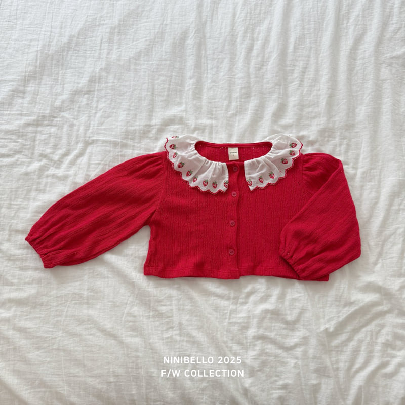 Ninibello - Korean Baby Fashion - #babyboutiqueclothing - Berry Eyelet Cardigan - 4