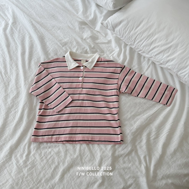 Ninibello - Korean Baby Fashion - #babyclothing - Multi Stripe Collar Tee - 5