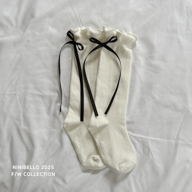 Ninibello - Korean Baby Fashion - #babyfashion - Back Ribbon Knee Socks Set - 9